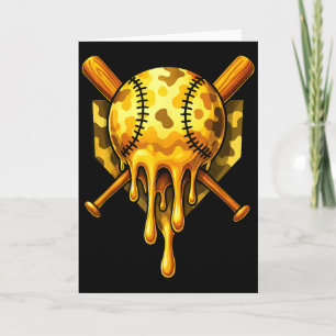 Carte Crème glacée baseball Drip camouflage design cool