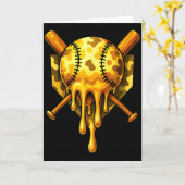 Carte Crème glacée baseball Drip camouflage design cool  (Fleur jaune)