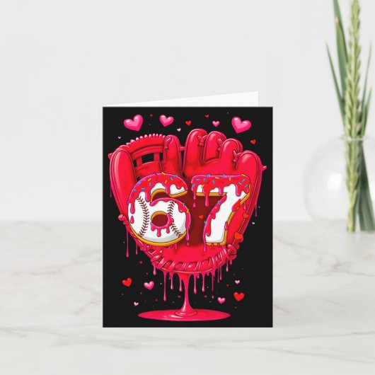 Carte Crème glacée Baseball Drip Saint-Valentin Garçons (Devant)