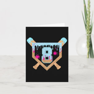 Carte Crème Glacée Baseball qui Dégouline 8 Ans 8e Bi