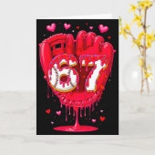 Carte Crème Glacée Dégoulinante Baseball Saint Valentin  (Fleur jaune)