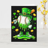 Carte Crème Glacée Dégoulinante Baseball St Patrick Day  (Fleur jaune)