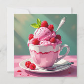 Carte Crème glacée framboise blanche (Devant)