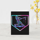 Carte Crème Glacée Goutte Baseball Plaque de Base Garçon (Fleur jaune)