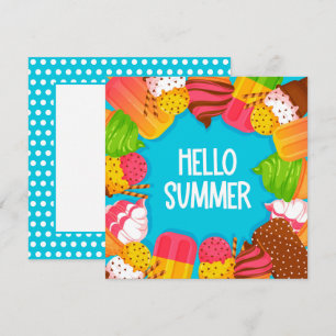Carte Crème glacée & Popsicles Hello Summer Greeting Car