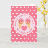 Carte Crème glacée Scoops Cute Romantique Saint Valentin (Fleur jaune)