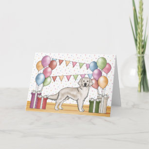 Carte Crème Golden Retriever Chien coloré Anniversaire