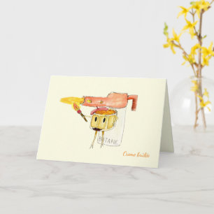 Carte Creme irky Brulee Dessert Drôle Humour de dessin a