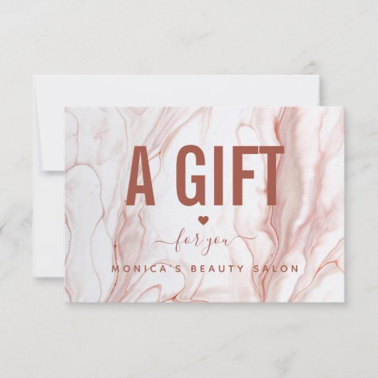 Carte Crème liquide Marbre Chic Elégant Beauté Salon Amo (Devant)