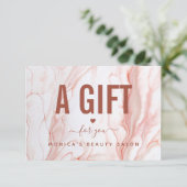 Carte Crème liquide Marbre Chic Elégant Beauté Salon Amo (Debout devant)