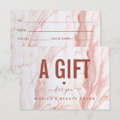 Carte Crème liquide Marbre Chic Elégant Beauté Salon Amo (Devant / Derrière)