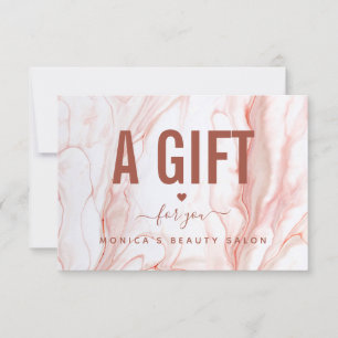 Carte Crème liquide Marbre Chic Elégant Beauté Salon Amo