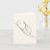 Carte Crème minimaliste pour bébé womb (Fleur jaune)