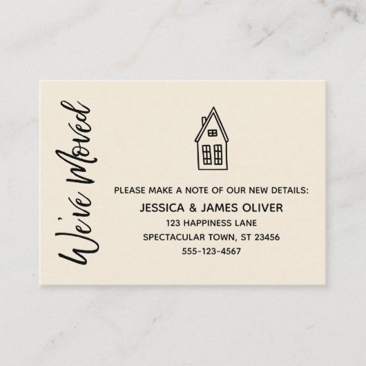 Carte Crème moderne, Little House "We ve Moved" (Devant)