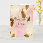 Carte Crème rose pâle blanc Brown (Fleur jaune)