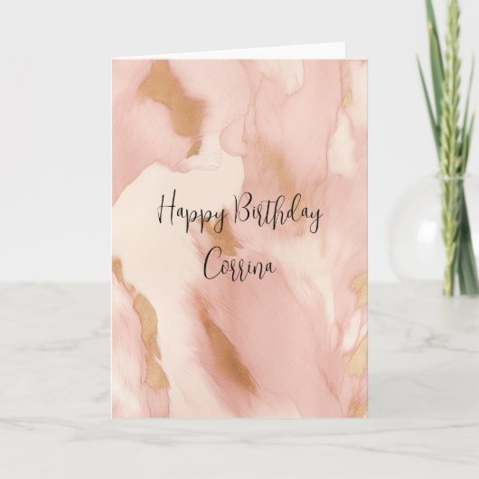 Carte Crème rose pâle blanc Or blanc (Devant)