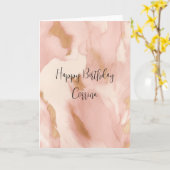 Carte Crème rose pâle blanc Or blanc (Fleur jaune)