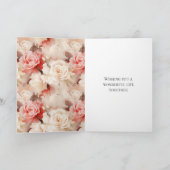 Carte Crème rose vierge Rose Floral Amour & Joie Mariage (Intérieur)