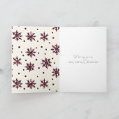 Carte Crème rouge bordeaux Snowflakes Noël (Intérieur)