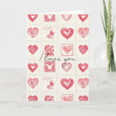 Carte Crème Rouge Chic Amour de la Saint-Valentin (Devant)