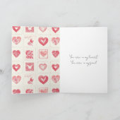 Carte Crème Rouge Chic Amour de la Saint-Valentin (Intérieur)