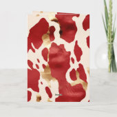 Carte Crème Rouge Or Ouest Impression Cow Noël (Dos)