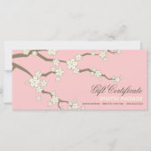 Carte Crème Sakura Cerry Blossoms Cadeau Zen Certificat (Devant)