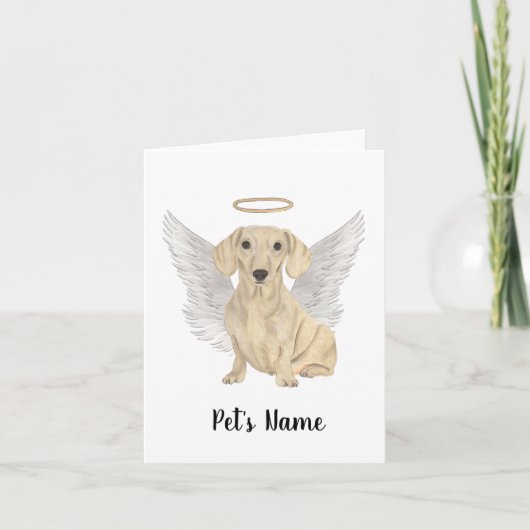 Carte Crème Smooth Dachshund Sympathy Memorial (Devant)