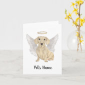 Carte Crème Smooth Dachshund Sympathy Memorial (Fleur jaune)