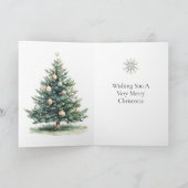 Carte Crème verte rustique Noëls de Noël Arbre de neige (Intérieur)