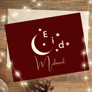 Carte Crescent Gold Foil Eid Moubarak