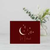 Carte Crescent Gold Foil Eid Moubarak (Debout devant)
