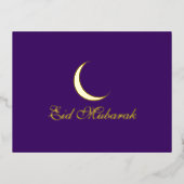 Carte Crescent Gold Foil Eid Moubarak (Recto)