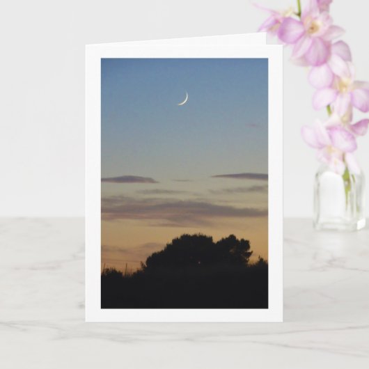 Carte Crescent Moon Silhouette Paysage (Orchidée)