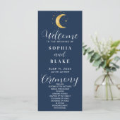 Carte Crescent Moon Starry Night Marine Wedding Programm (Debout devant)