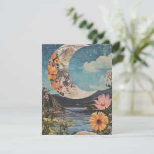 Carte Crescent Moon sur un paysage serein