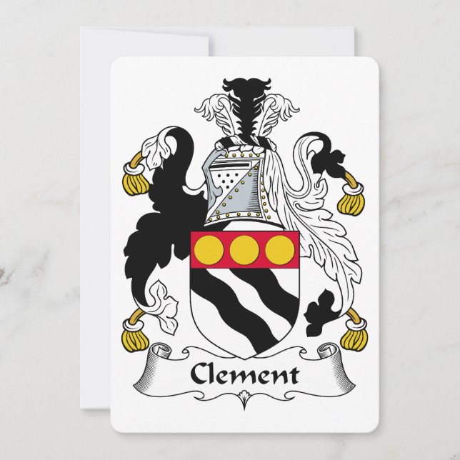 Carte Crest de la famille Clement (Devant)