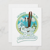 Carte Crested Butte Mountain Colorado logo Ski (Devant / Derrière)