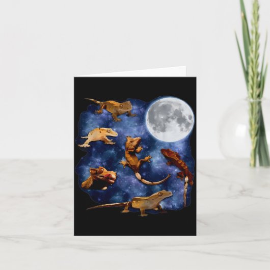 Carte Crested Gecko Moon Retro Reptile Mom Dad Breeder L (Devant)