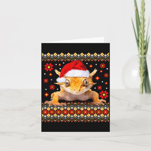 Carte Crested Gecko Ugly Christmas Sweater (Devant)