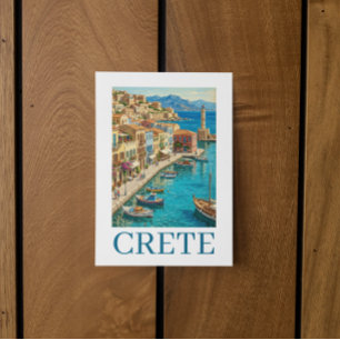 Carte Crète vintage Grèce paysage de voyage méditerranée