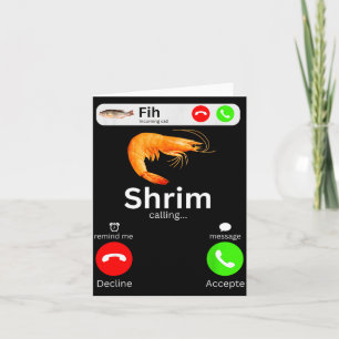 Carte Crevette appelant mème drôle fih appel entrant