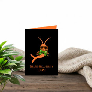 Carte Crevettes d'anniversaire orange cool