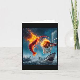 Carte Crevettes Dunking Sur Requin Mème De Pêche Drôle