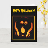 Carte Cri perçant de Halloween (Fleur jaune)