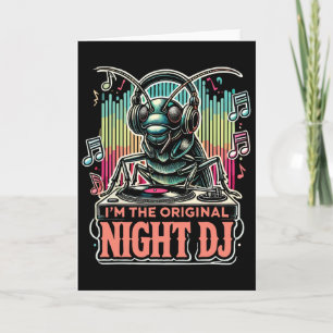 Carte Cricket drôle, je suis le Dj de nuit original