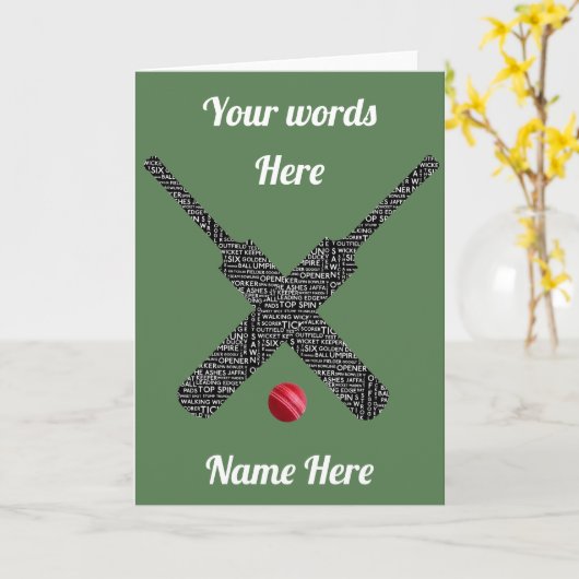 Carte Cricket personnalisable (Fleur jaune)