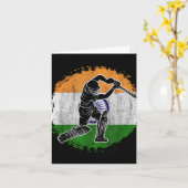 Carte Cricket Player Indian Flag Cricketer (Fleur jaune)