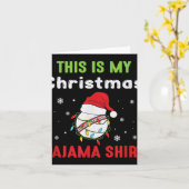 Carte Cricket Player This Is My Christmas Pajama (Fleur jaune)