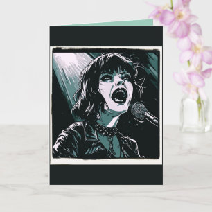 Carte Crie-le Fort Punk Rocker Rétro Vintage Sarcelle